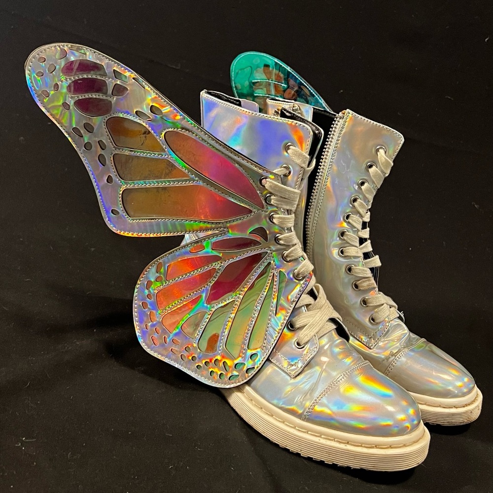 Holographic Butterfly Boots